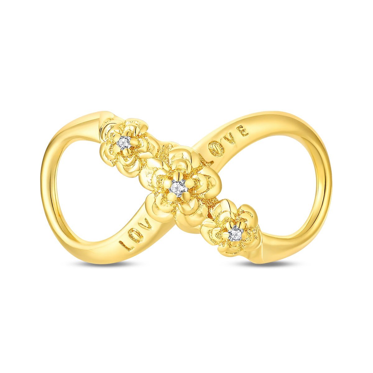 Pangama Jewelry Golden Infinity “Love” Floral Charm