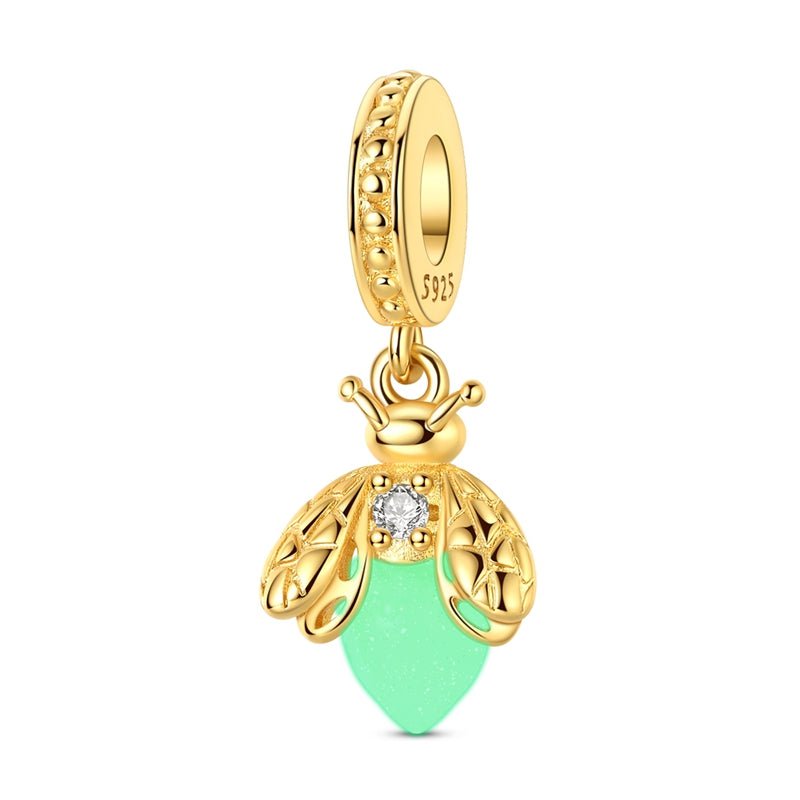 Pangama Jewelry Golden Luminous Bee Dangle Charm