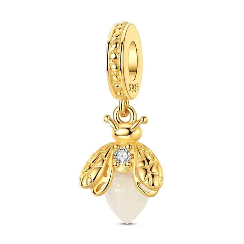Pangama Jewelry Golden Luminous Bee Dangle Charm
