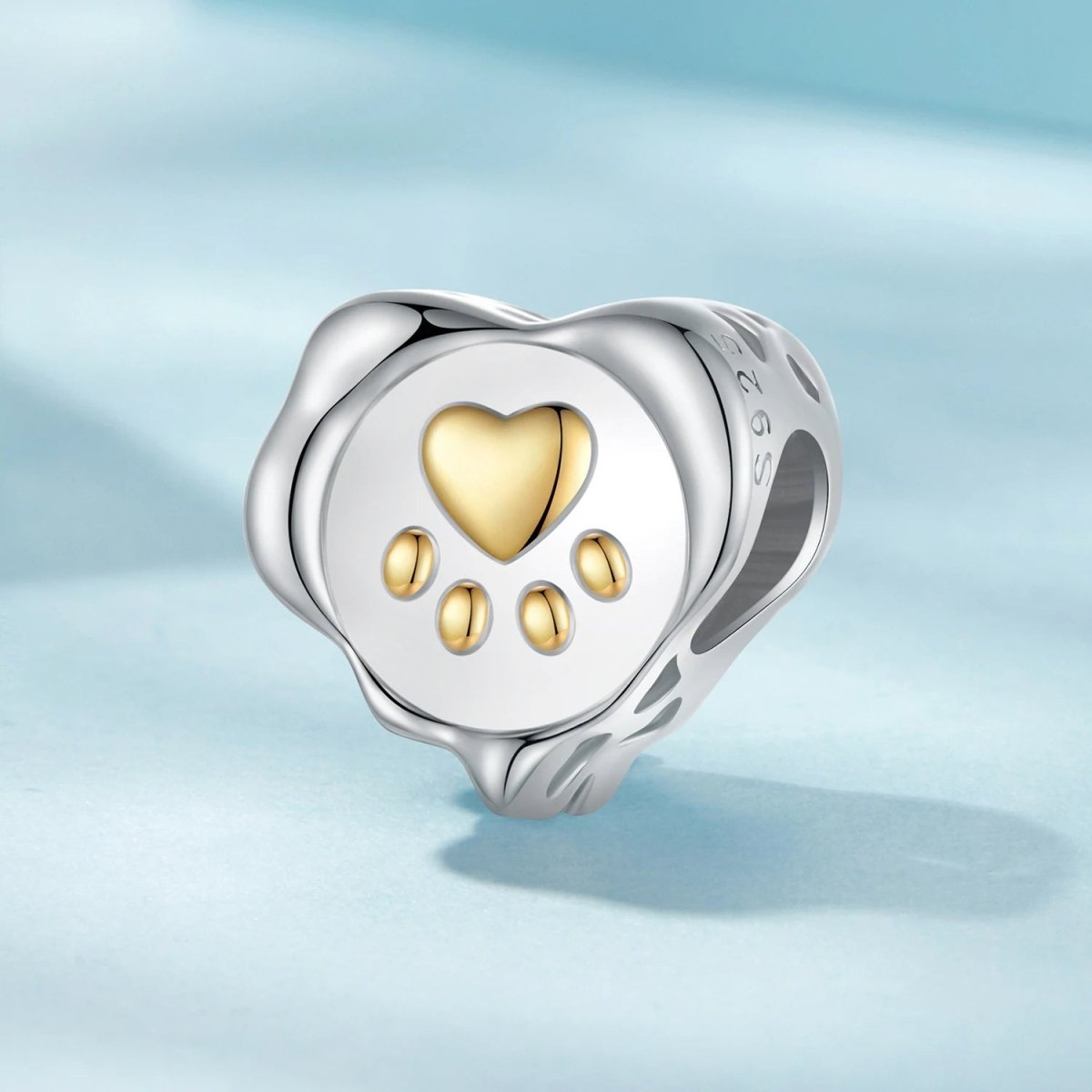 Pangama Jewelry Golden Paw Print Heart Charm