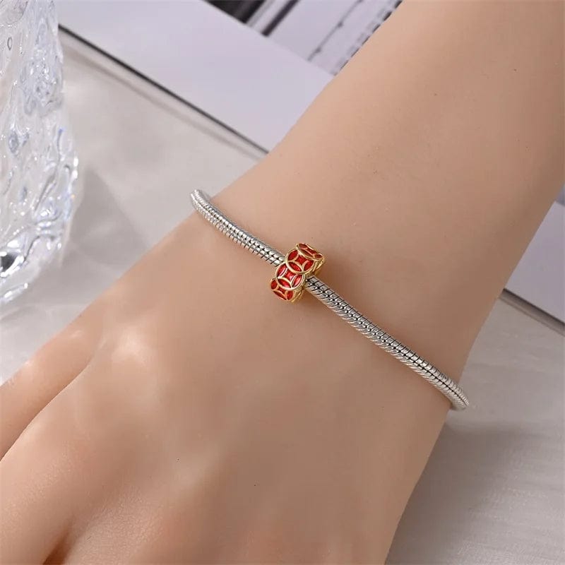 Pangama Jewelry Golden Red Lucky Lantern Charm