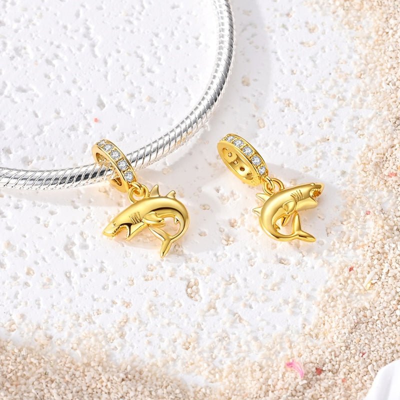 Pangama Jewelry Golden Shark Dangle Charm