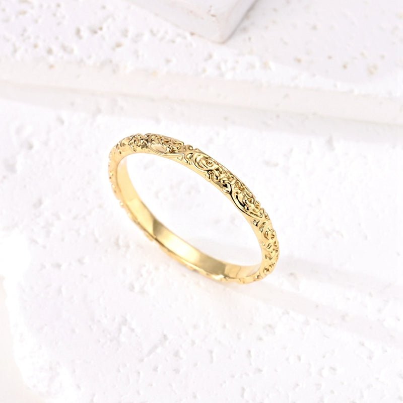 Pangama Jewelry Golden Vintage Filigree Band Ring