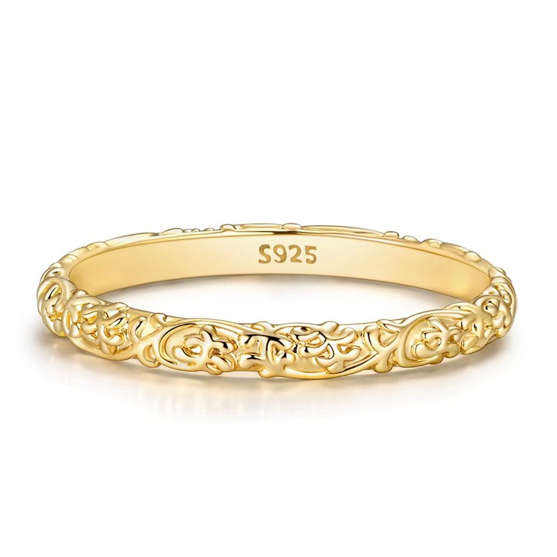 Pangama Jewelry Golden Vintage Filigree Band Ring