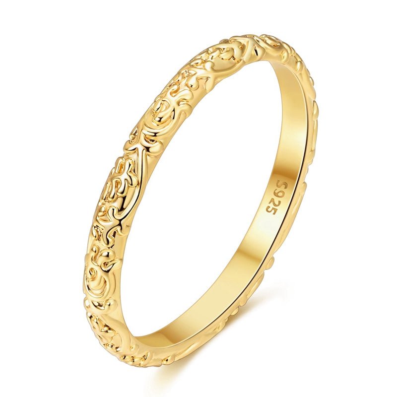 Pangama Jewelry Golden Vintage Filigree Band Ring