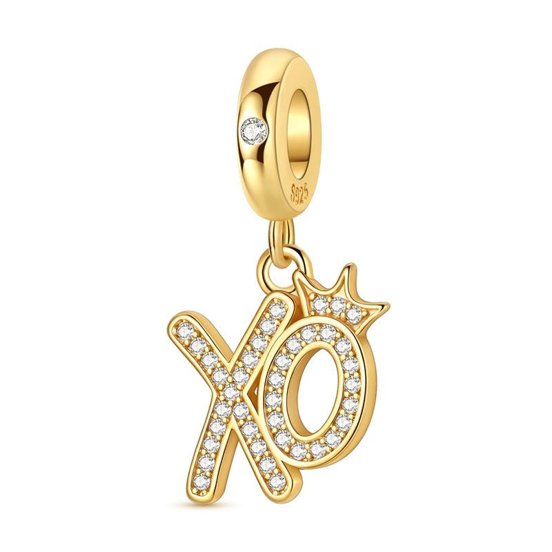 Pangama Jewelry Golden XO Crown Dangle Charm