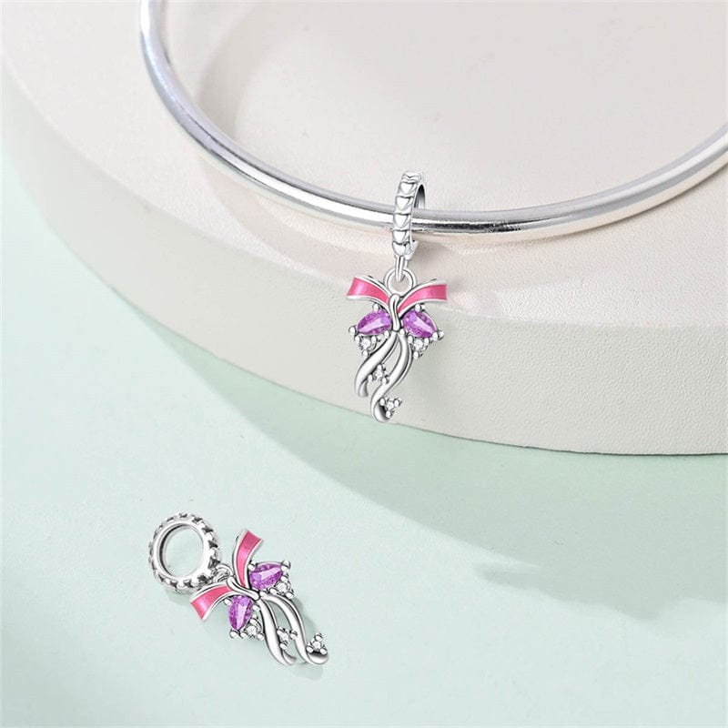 Pangama Jewelry Graceful Ribbon Butterfly Dangle Charm