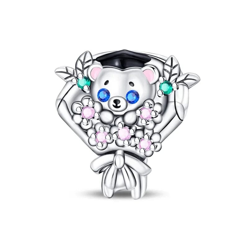 Pangama Jewelry Graduation Bear Bouquet Charm