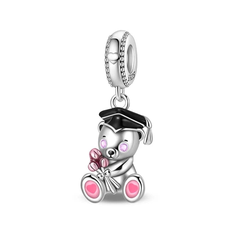 Pangama Jewelry Graduation Celebration Teddy Bear Dangle Charm