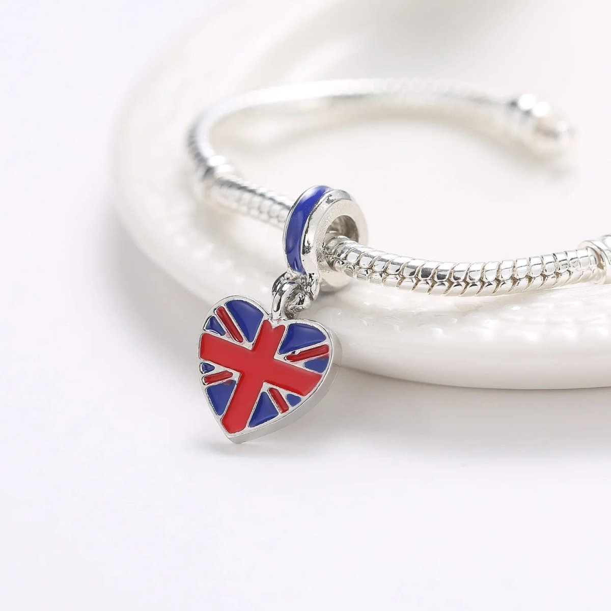 Pangama Jewelry Great Britain Union Jack Heart Dangle Charm