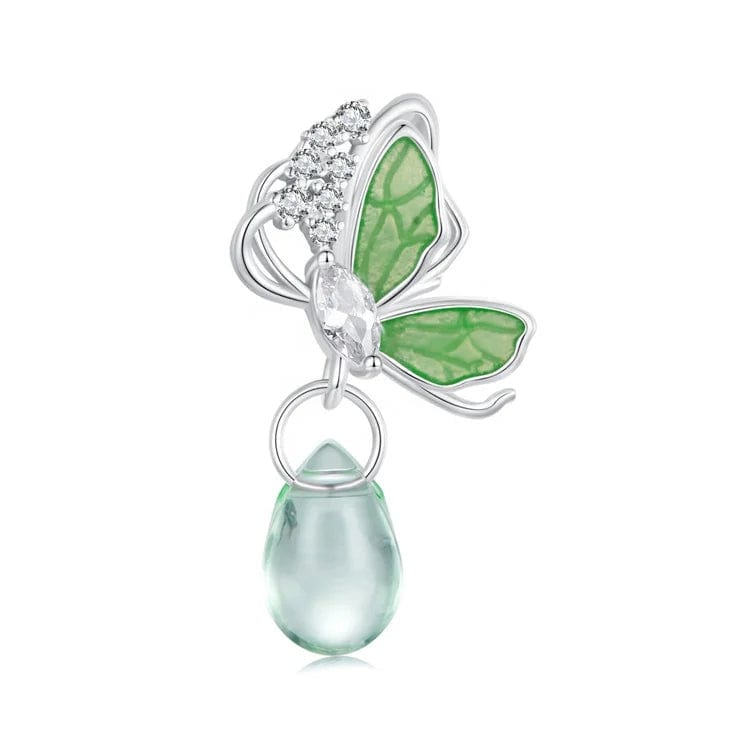 Pangama Jewelry Green Emerald Glow Butterfly Drop Charm