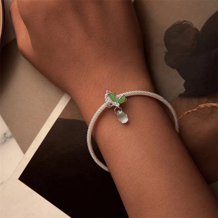 Pangama Jewelry Green Emerald Glow Butterfly Drop Charm