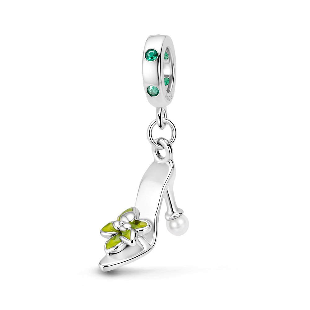 Pangama Jewelry Green Flower High Heel Dangle Charm