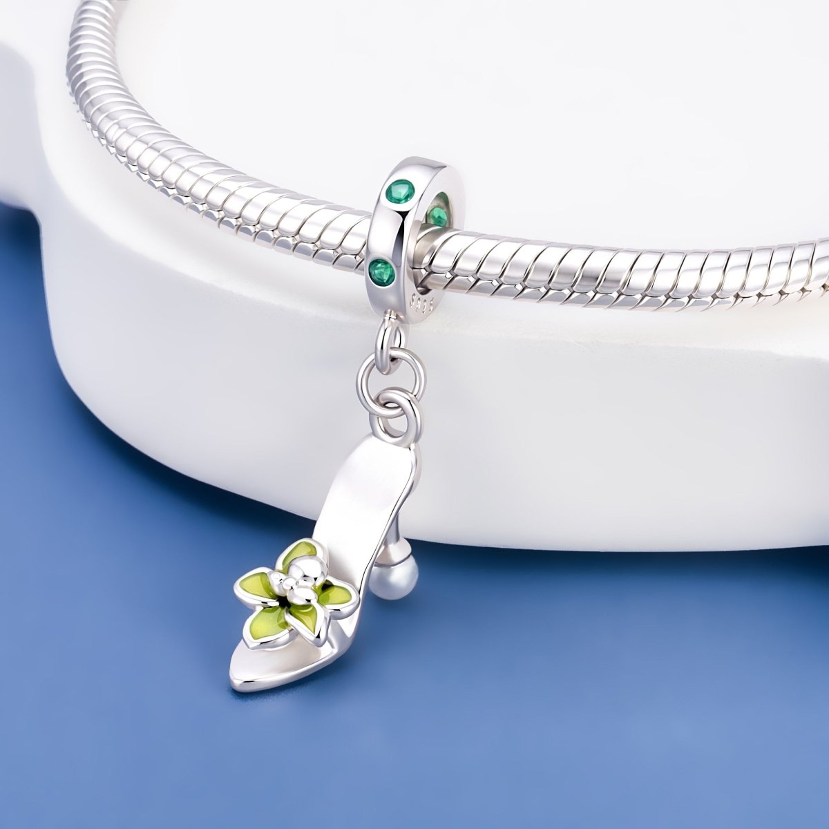 Pangama Jewelry Green Flower High Heel Dangle Charm