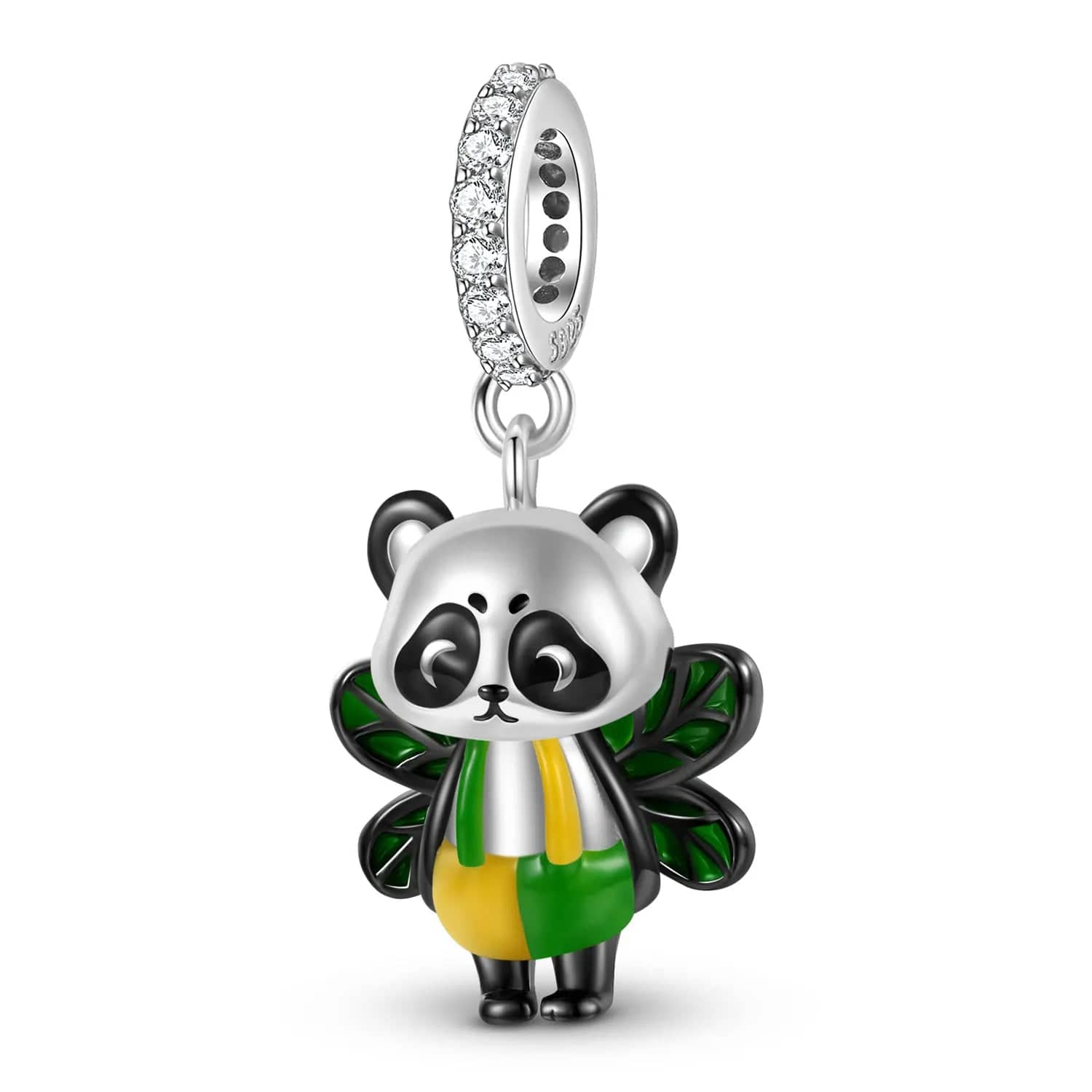 Pangama Jewelry Green Winged Panda Dangle Charm