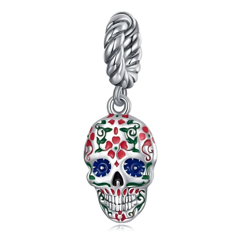 Pangama Jewelry Halloween Mexican Skull Dangle Charm