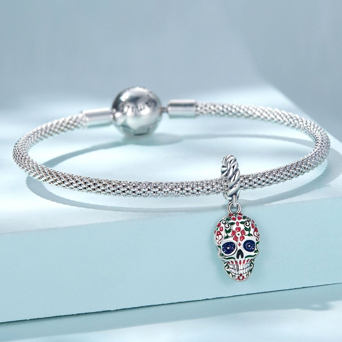 Pangama Jewelry Halloween Mexican Skull Dangle Charm