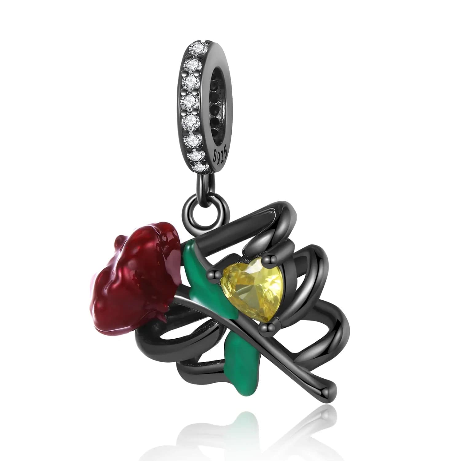 Pangama Jewelry Halloween Skeleton Rose Charm