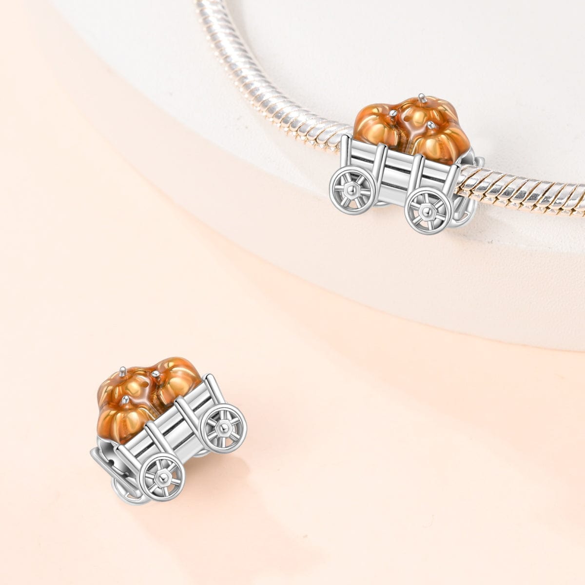 Pangama Jewelry Halloween Wagon Full of Pumpkins Charm