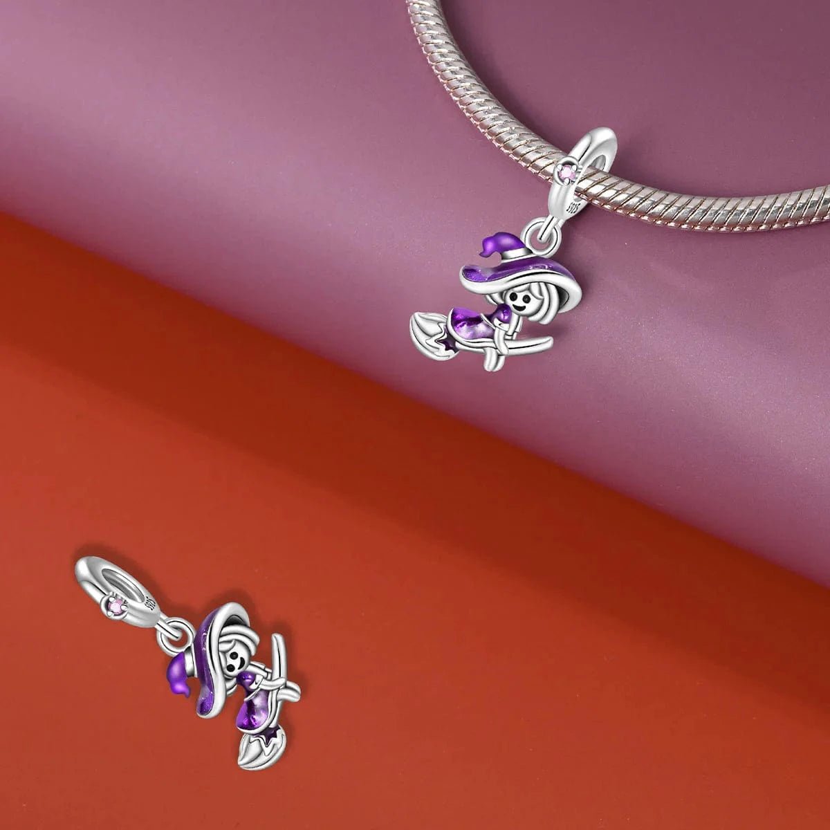 Pangama Jewelry Halloween Witch on Broomstick Charm