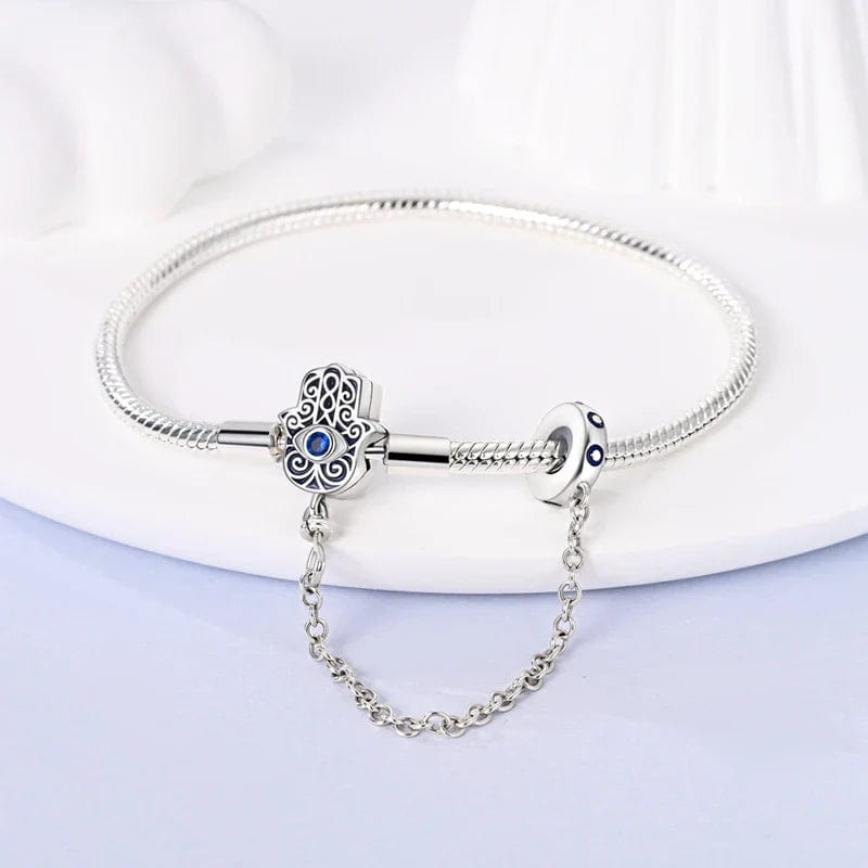 Pangama Jewelry Hamsa Hand Bracelet with Evil Eye Protection Charm