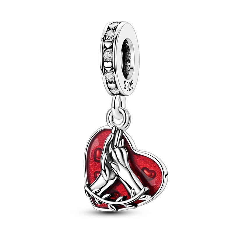 Pangama Jewelry Hand & Paw Heart Dangle Charm