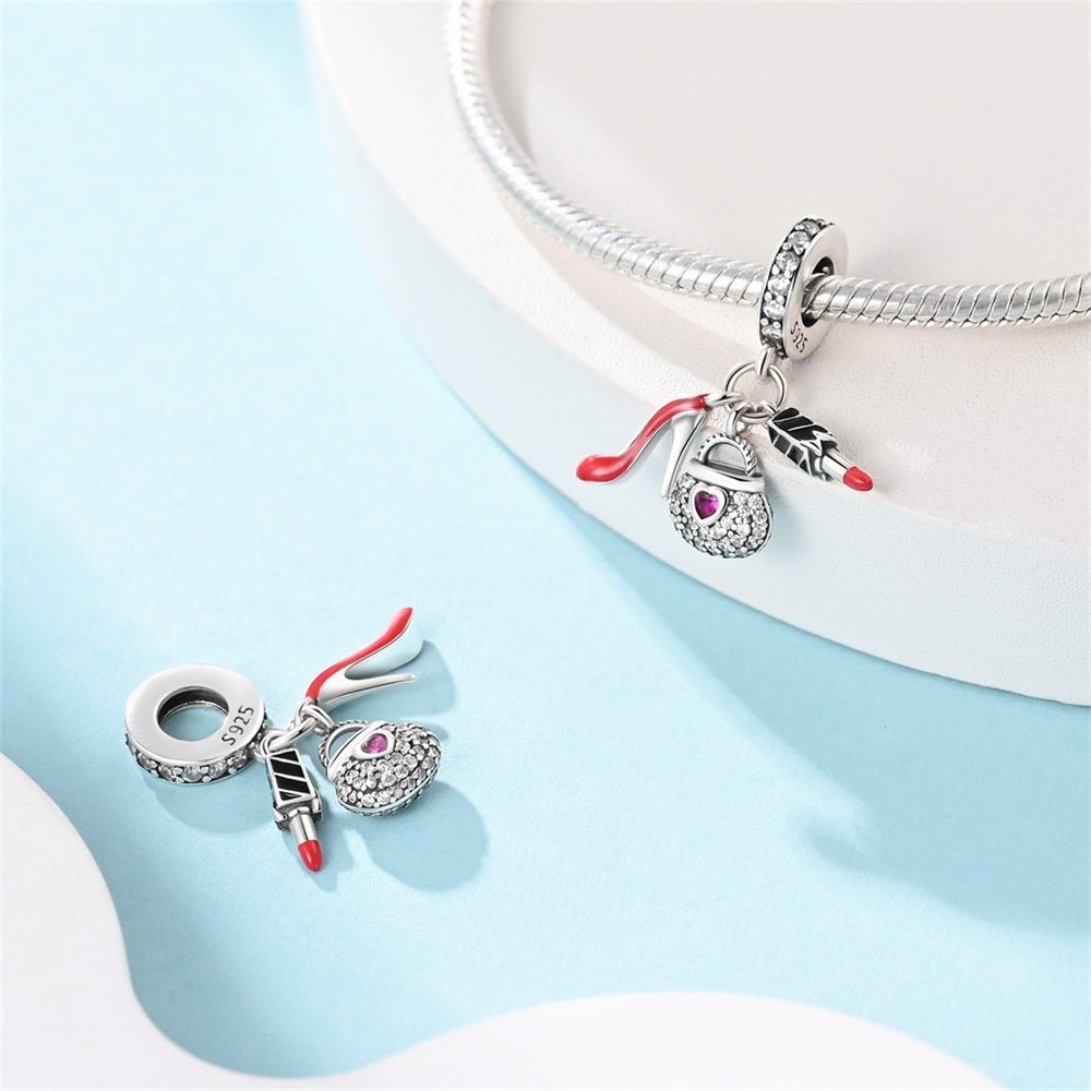 Pangama Jewelry Handbag, Lipstick & High Heel Glam Dangle Charm