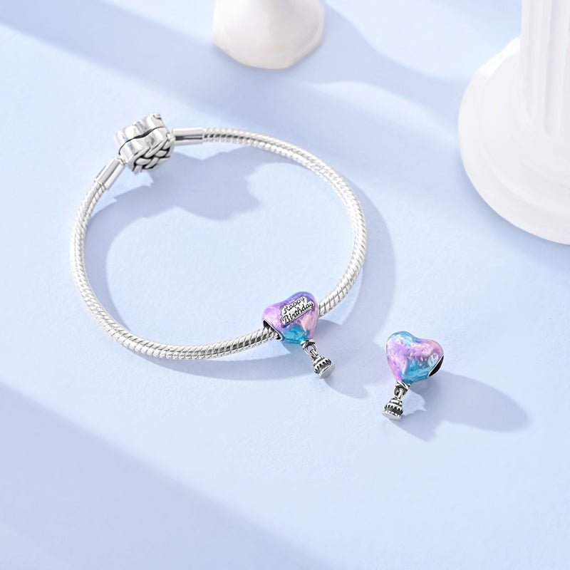 Pangama Jewelry “Happy Birthday” Heart & Cake Dangle Charm