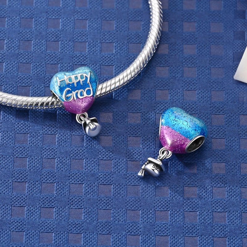 Pangama Jewelry “Happy Grad” Heart & Cap Dangle Charm