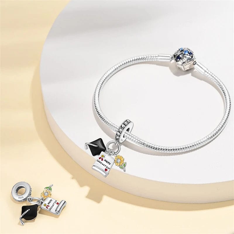 Pangama Jewelry Happy Graduation Triple Dangle Charm