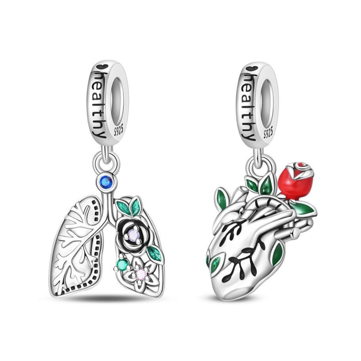 Pangama Jewelry Healthy Heart & Lungs Charm Duo
