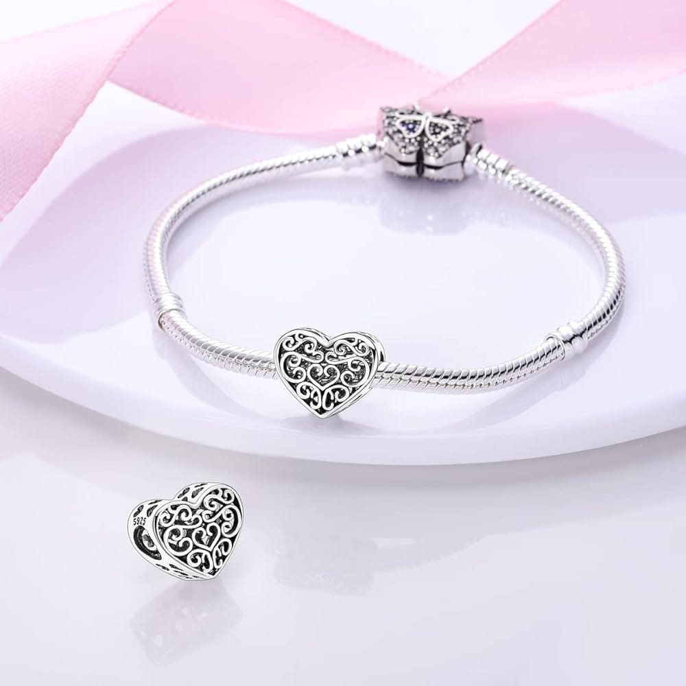 Pangama Jewelry Heart Flower Charm