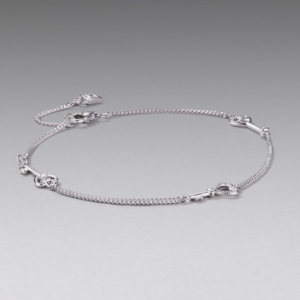 Pangama Jewelry Heart Key Link Bracelet