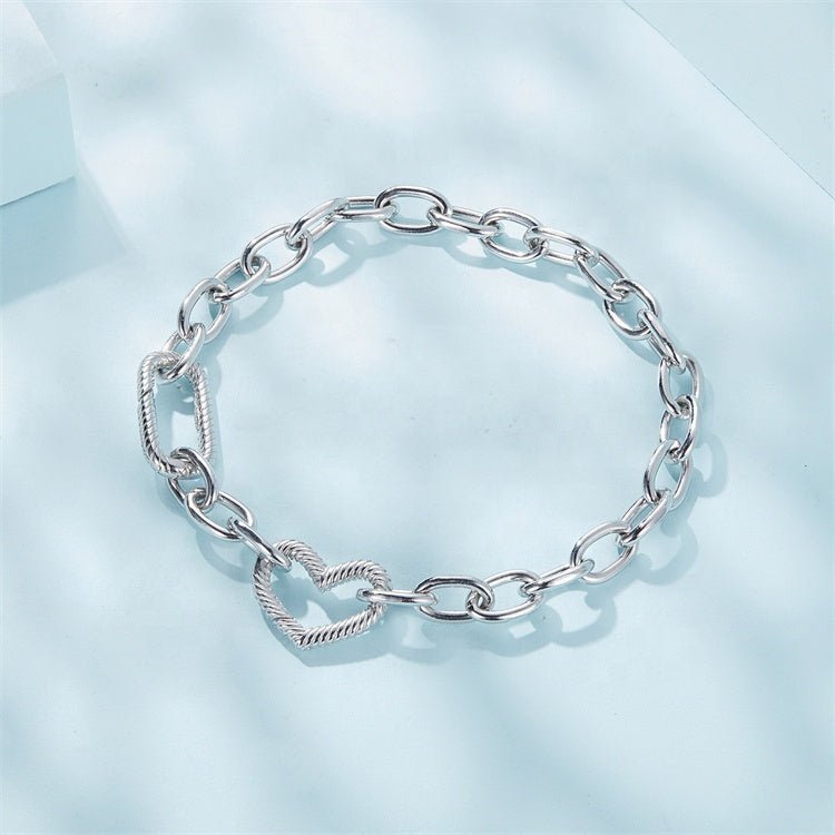 Pangama Jewelry Heart Link Chain Bracelet