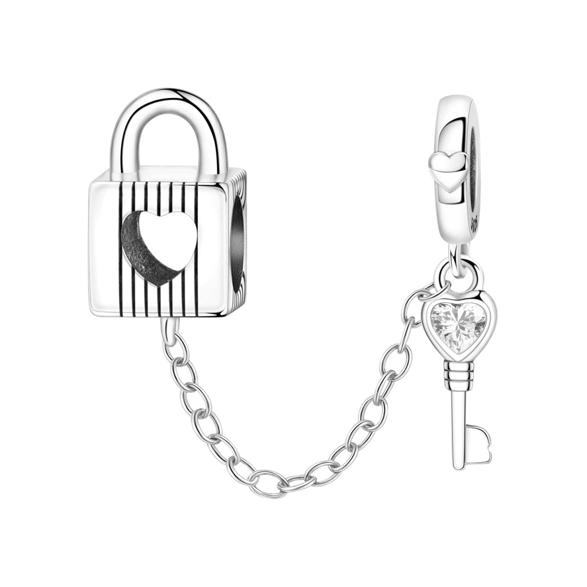 Pangama Jewelry Heart Lock & Key Dangle Charm
