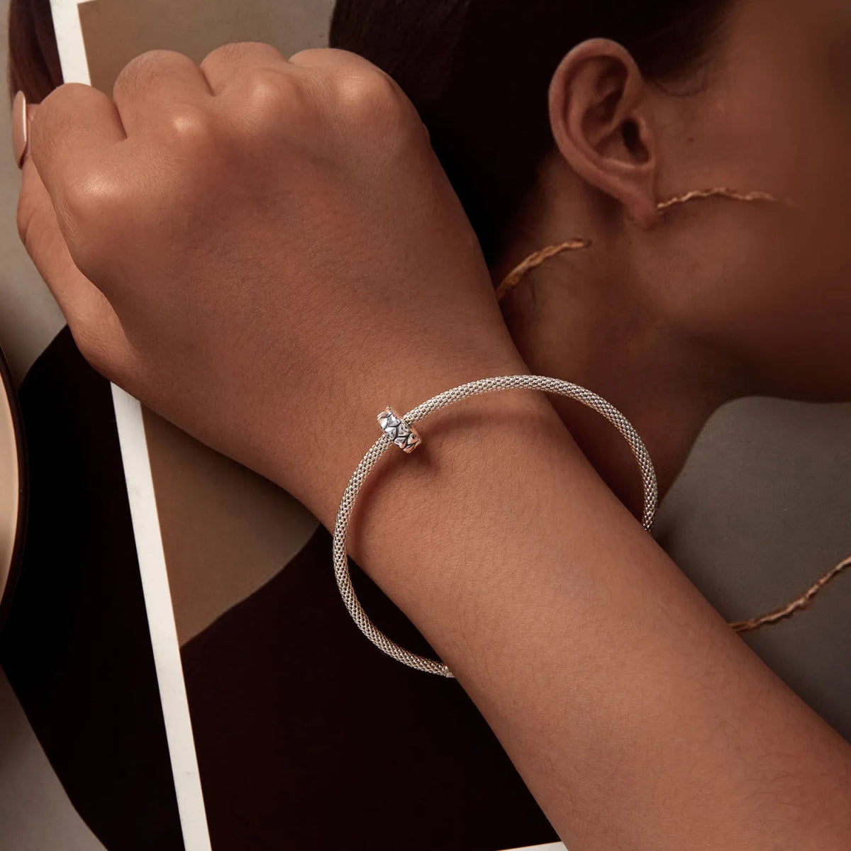 Pangama Jewelry Heart Pattern Clip Charm