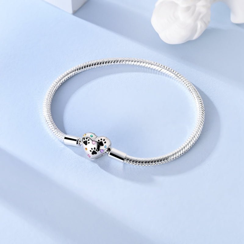 Pangama Jewelry Heart Paw Print Charm Bracelet