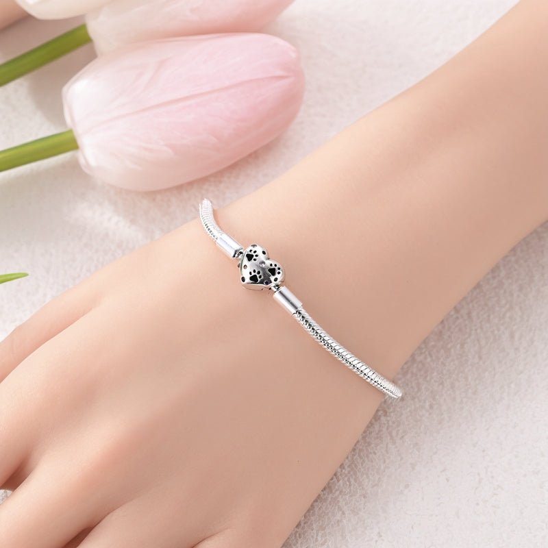 Pangama Jewelry Heart Paw Print Charm Bracelet