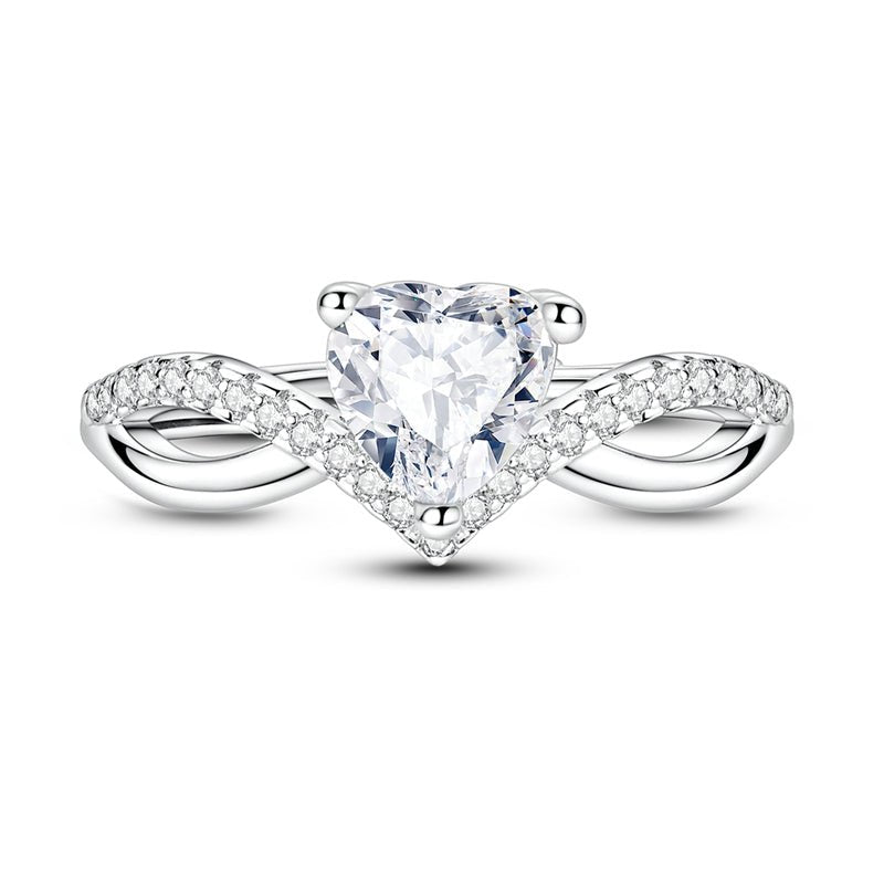 Pangama Jewelry Heart - Shaped Solitaire Crystal Ring