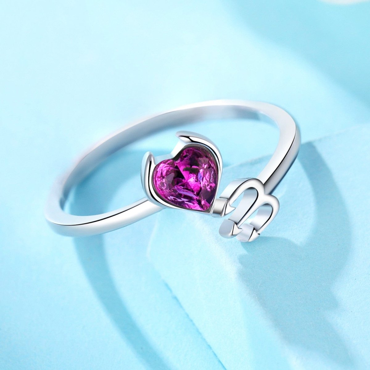 Pangama Jewelry Heart & Trident Sterling Silver Promise Ring