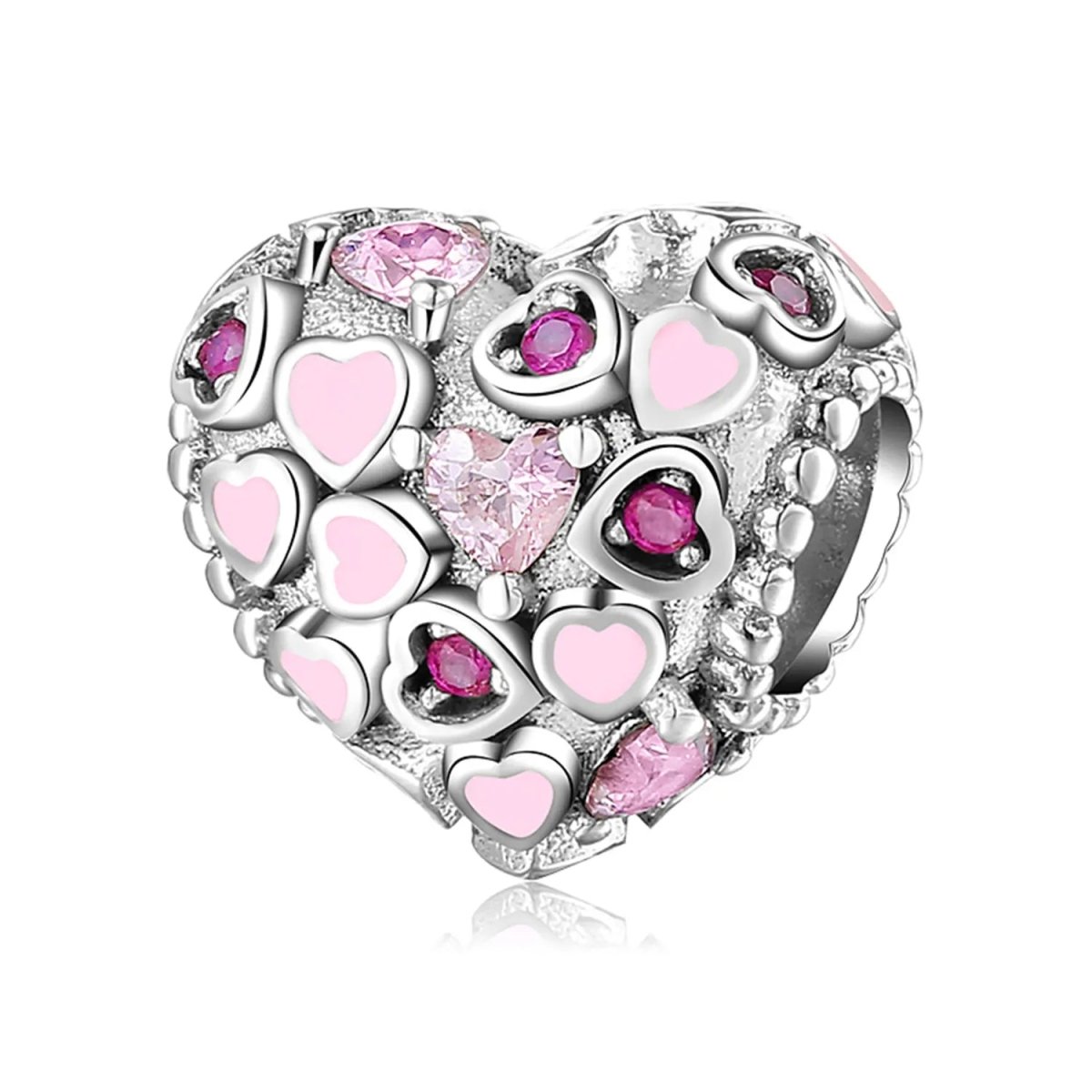 Pangama Jewelry Pink Hearts & Sparkles Charm