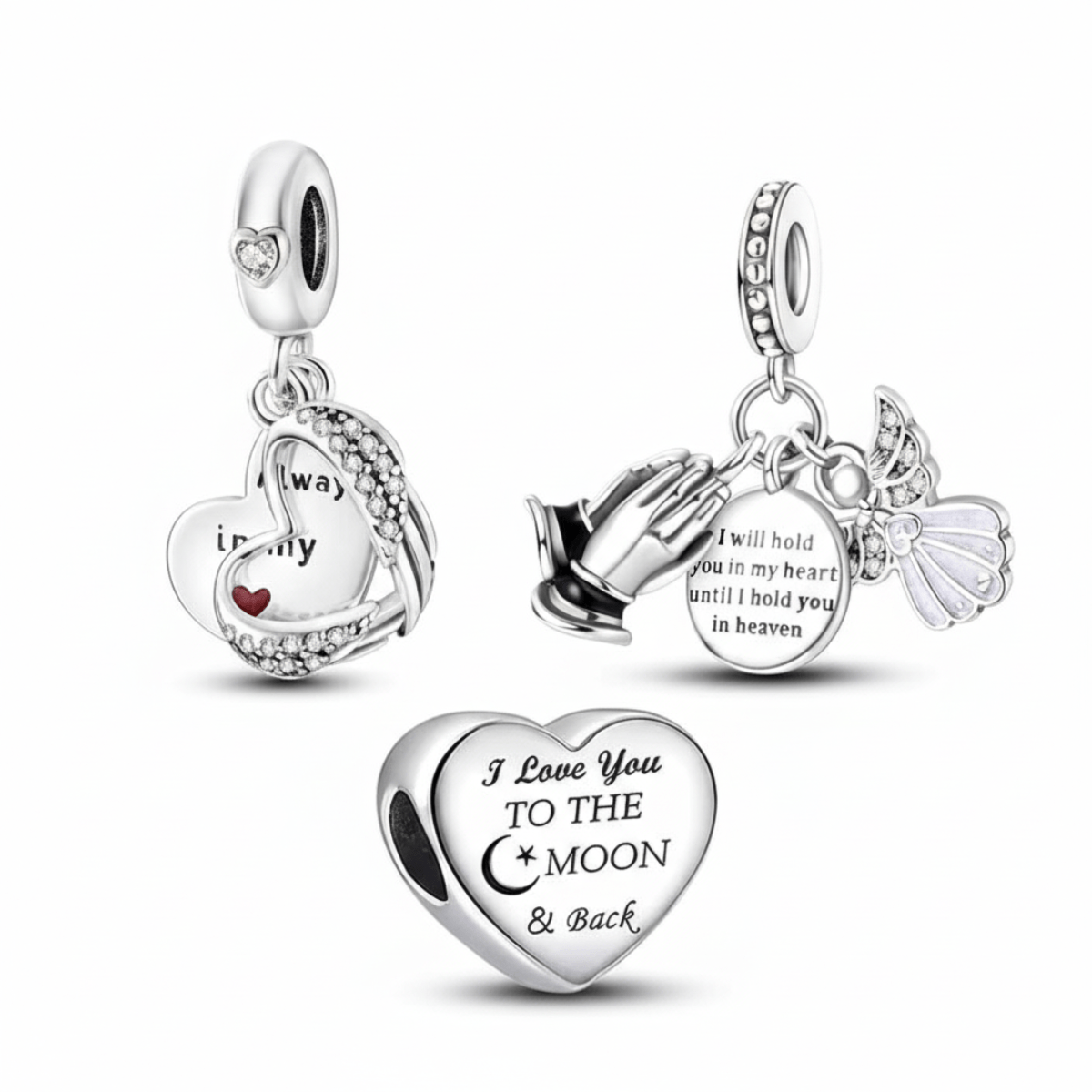 Pangama Jewelry Heaven & Heart Memorial Charm Trio