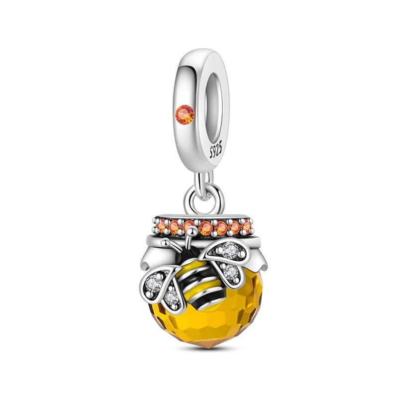 Pangama Jewelry Honey Bee & Amber Honey Pot Dangle Charm