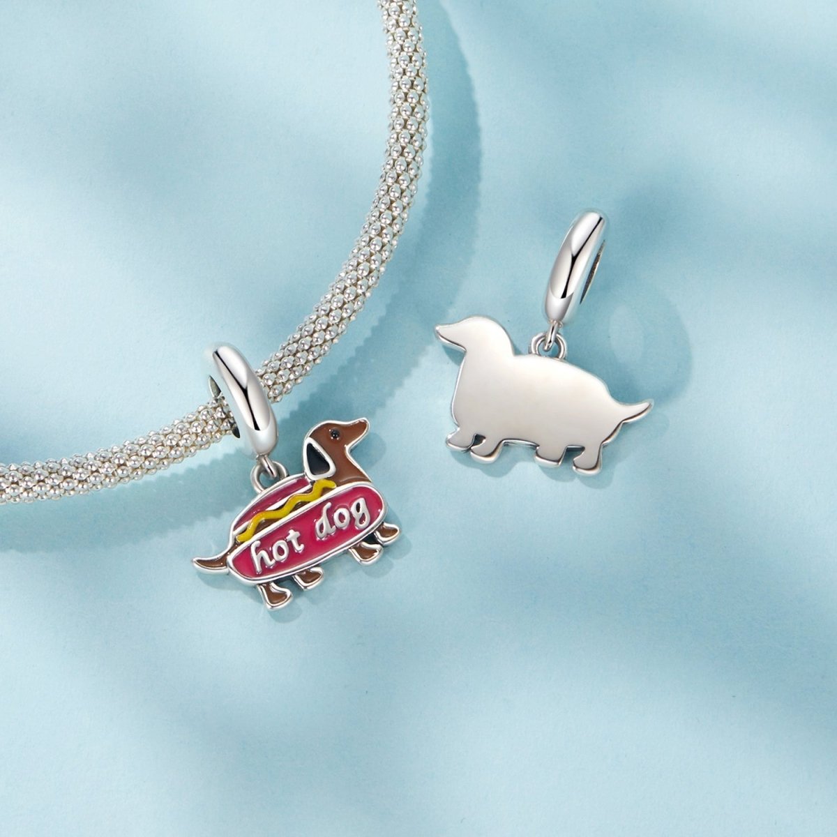 Pangama Jewelry Hot Dog Dachshund Dangle Charm