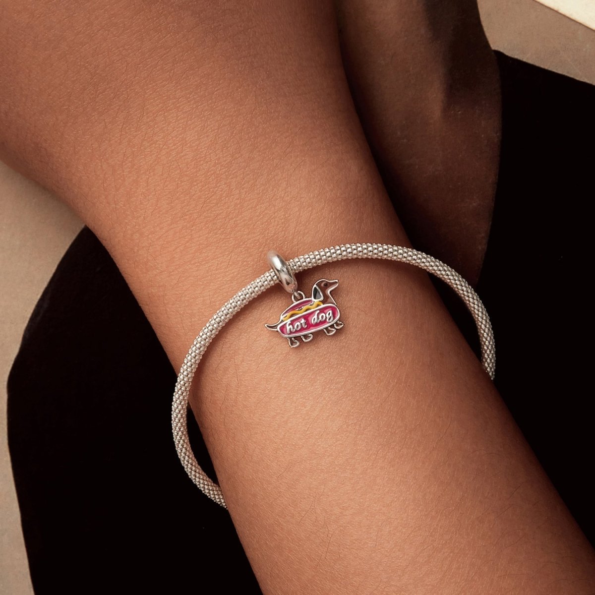 Pangama Jewelry Hot Dog Dachshund Dangle Charm