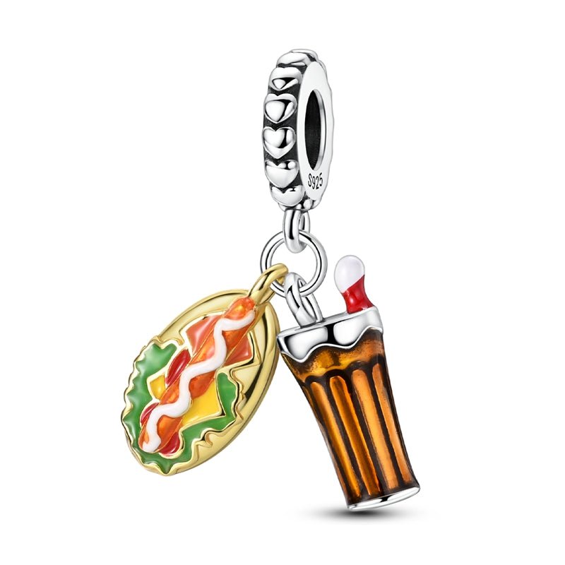 Pangama Jewelry Hot Dog & Soda Dangle Charm