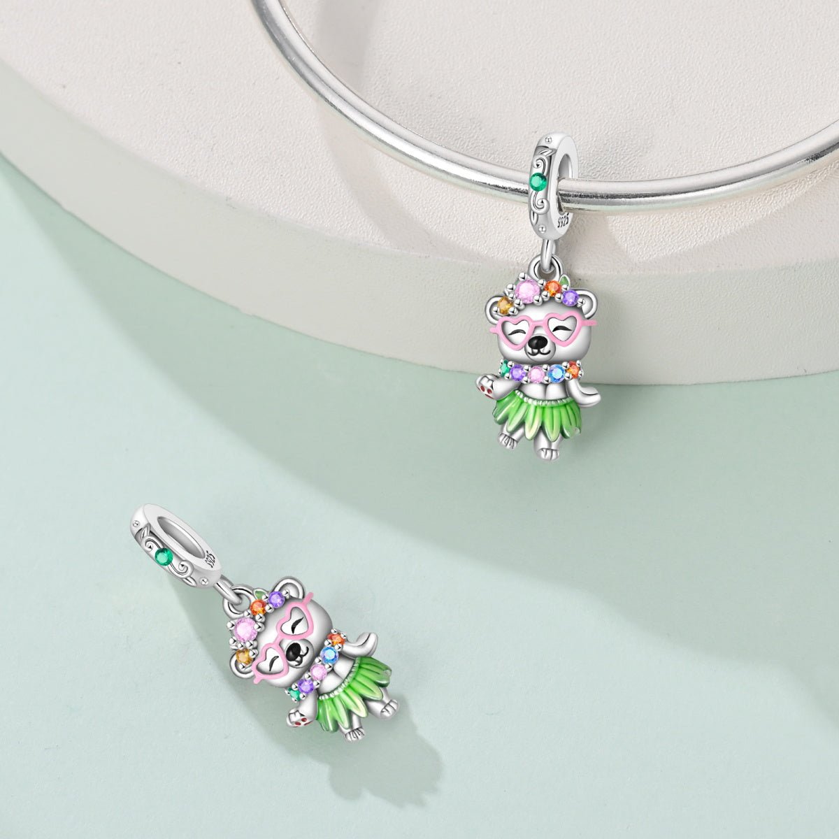 Pangama Jewelry Hula Dancing Bear Dangle Charm