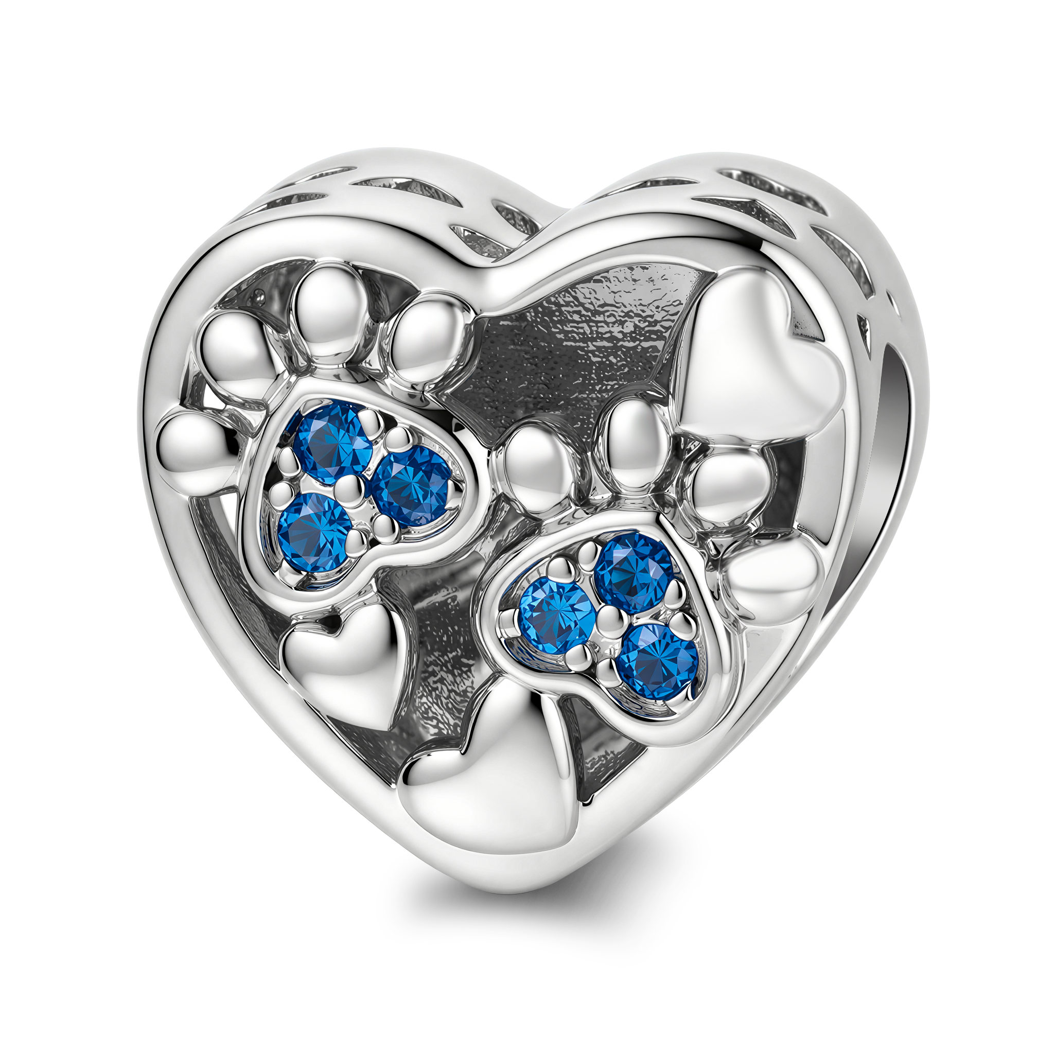 Personalized Pet Photo & Paw Print Heart Charm