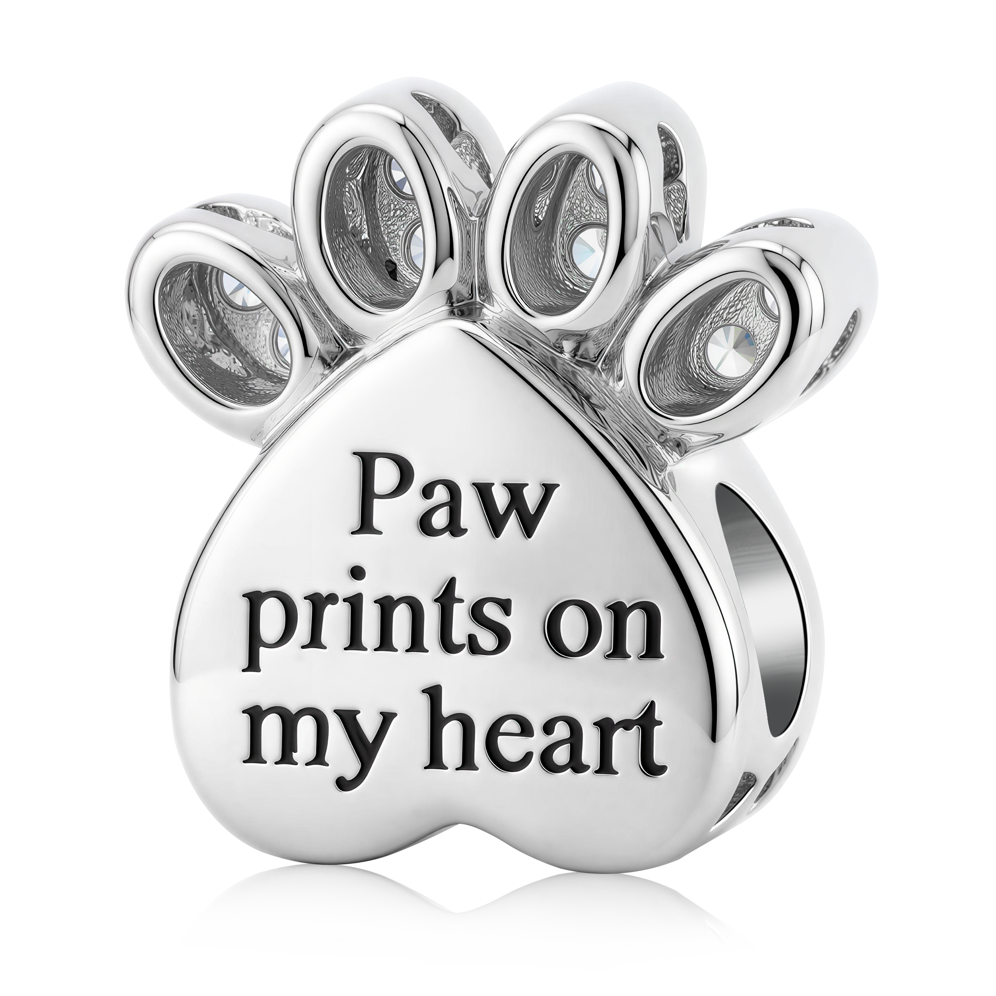 Personalized Pet Photo & Paw Prints Heart Charm