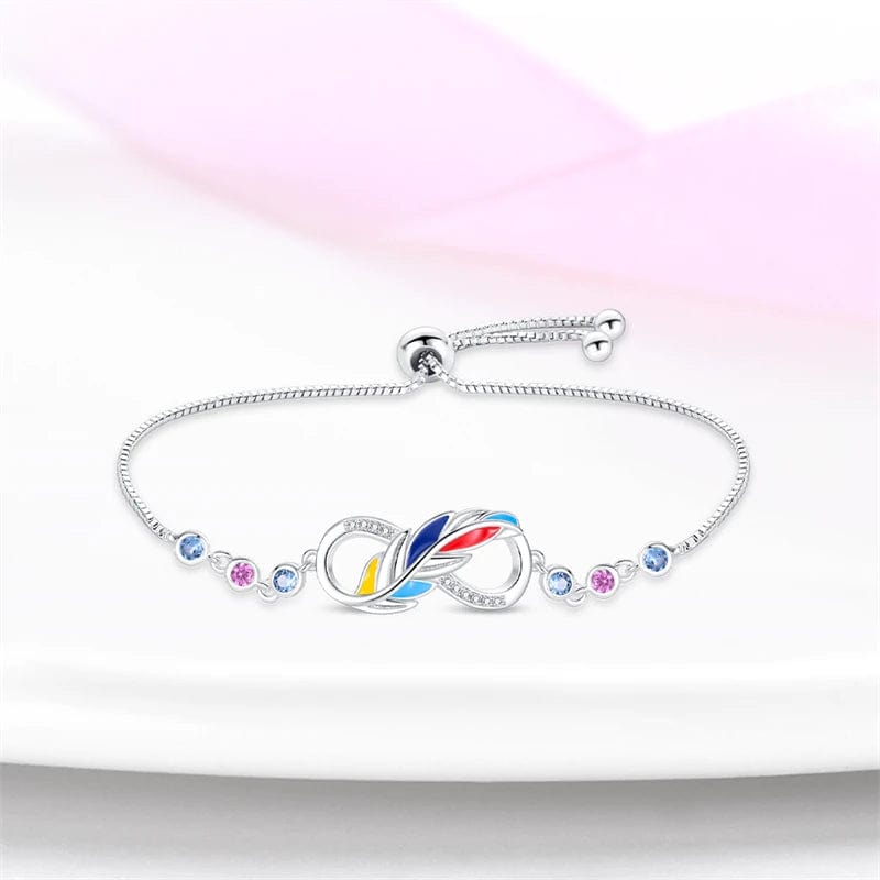 Pangama Jewelry Infinity Bracelet with Vibrant Enamel and Gemstone Accents